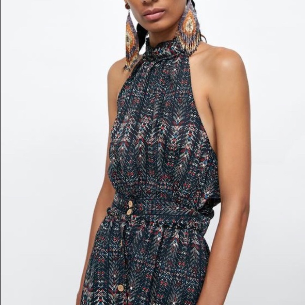 Zara Printed Halter Top and Skirt SET XS
